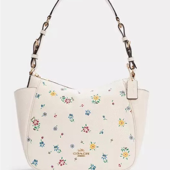 NWOT Coach Rori Cream Shoulder Bag Wild Meadow Print - Picture 2 of 8